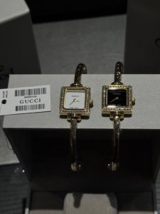 Gucci Mother-of-Pearl Square Bracelet Watch, Small Sugar Cube Mother-of-Pearl Sq Gucci Mother-of-Pearl Square Bracelet Watch, Small Sugar Cube Mother-of-Pearl Sq