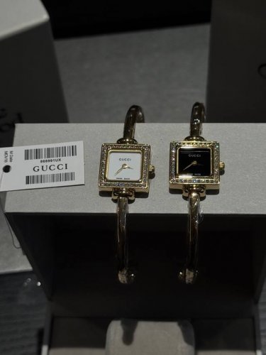 Gucci Mother-of-Pearl Square Bracelet Watch, Small Sugar Cube Mother-of-Pearl Sq