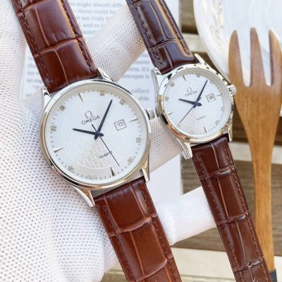 White rose case + 20 steel strap + 20 Omega latest couple's model, original imp