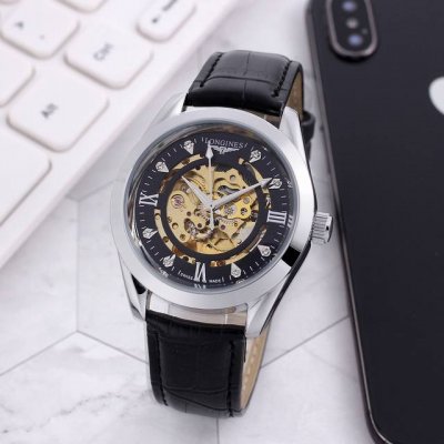 White: , Gold: , All Black: , Longines-Longines elegant men's watch fully autom