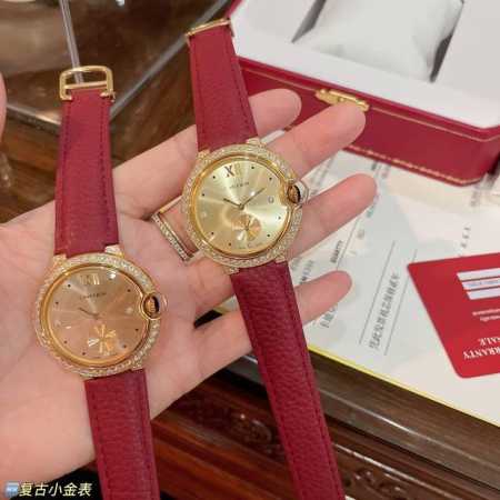 Cartier Ballon Bleu new women's watch series! Single row of diamonds and four-c - Click Image to Close