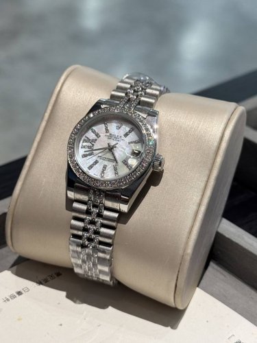 White Diamond Gold Diamond 490 Rolex Datejust Series Classic Women's Solid Five