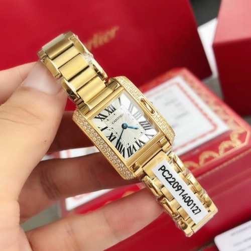 Cartier Tank Anglaise Series Classic Masterpiece 18K Thick Gold Package Warranty