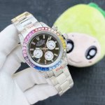 White case, gold case 420 Brand: Rolex Series: Rainbow Daytona Series Style: Cla
