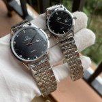 Platinum Omega couple's watch, imported quartz movement, mineral glass mirror,
