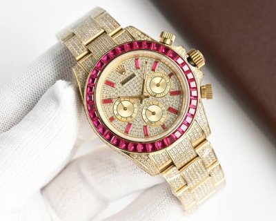 European Edition, Full Diamond Daytona White - Gold Rolex Full Diamond Series, M