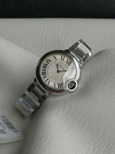 Cartier Blue Balloon Series Watch Twisted Engraved Dial, Sword-Shaped Blue Steel