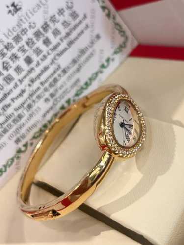 Cartier "Bathtub" Gold Bracelet Watch! This series of round and retro watches wa