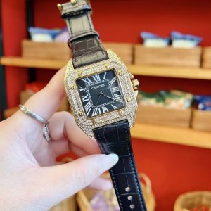 Cartier SF Factory Men's Santos White Gold Full Diamond Sleeve, the choice of th