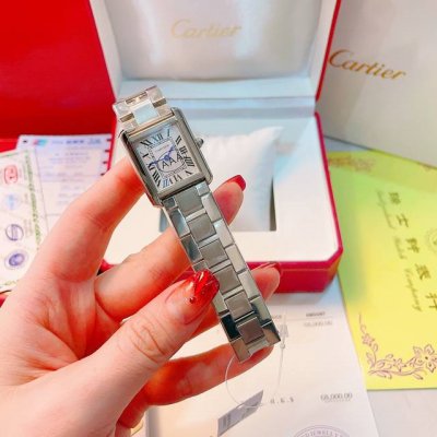 Cartier Tank Series Spot Stainless Steel Case Original Buckle Aaa Product Qualit