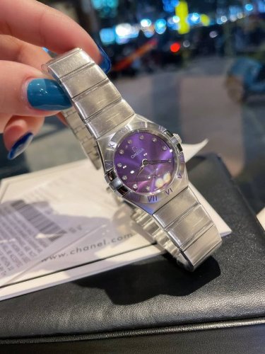 The new 2018 Omega Constellation series watch with a brand-new colored dial inje