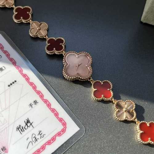 rose gold and rose red top-grade 18K real gold heavy return Vca Van Cleef & Arpe