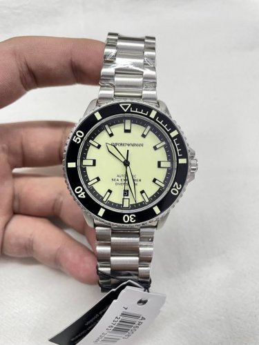 Deep Sea Light Fearless Journey Ar60083 Armani 42.5mm Mechanical Diving Watch Ex