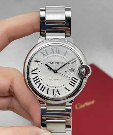 Cartier Ballon Bleu series W69012Z4 Men's Automatic Mechanical 42mm Stainless St - Click Image to Close