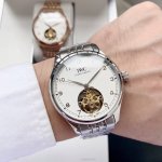 White Gold Sleek Design Gentlemanly Elegance Iwc Men's Watch Automatic Mechanica