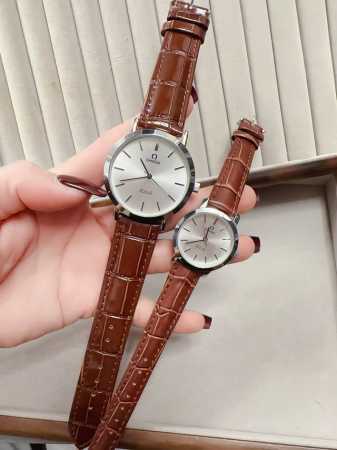 Platinum 300 Classic Omega Couples Watch Dual Calendar Original Imported Quartz - Click Image to Close