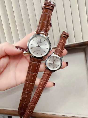 Platinum 300 Classic Omega Couples Watch Dual Calendar Original Imported Quartz