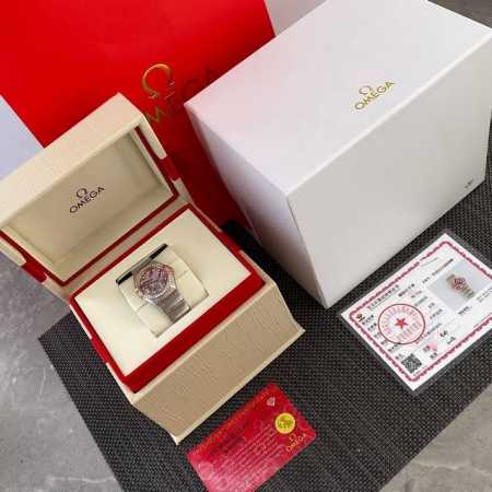 Batch of genuine diamond watches. Omega. New Omega Constellation series diamond - Click Image to Close