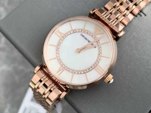 Armani Diamond-Studded Steel Strap Ladies Watch, Channel Goods, Not Market Goods