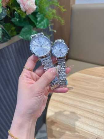 Gold + 20 steel band + 20. Omega couple's watch, imported quartz movement, miner - Click Image to Close
