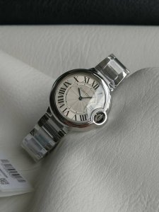 Cartier Blue Balloon Series Watch Twisted Engraved Dial, Sword-Shaped Blue Steel