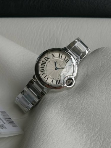 Cartier Blue Balloon Series Watch Twisted Engraved Dial, Sword-Shaped Blue Steel