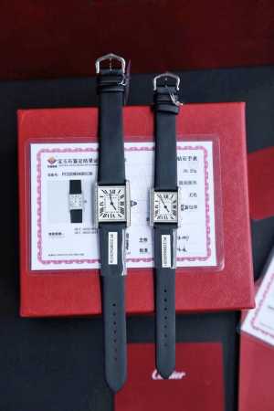 New Tank Must Genuine Diamond Ladies' Quartz Watch! Large Size: 33.7mm*25.5mm, - Click Image to Close