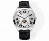 Cartier Drive De Cartier watch. Its elegant and solemn pillow-shaped design pair