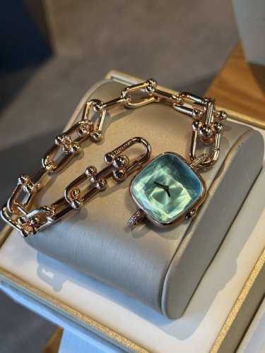 Tiffany's new watch features a diamond-cut crystal and a signature bracelet, exu