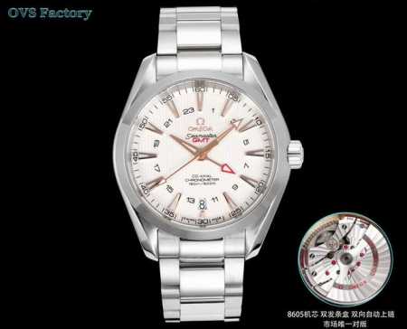 White-gold steel strap +100. Ovs Seamaster 150M GMT equipped with a new 1:1 int - Click Image to Close