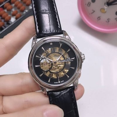White: , Gold: , Cartier - Cartier men's watch, skeletonized hollow core is uni