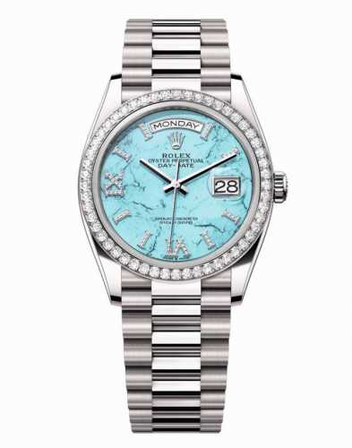 Rolex Turquoise Limited Edition Day-Date Oyster Perpetual 40mm Mechanical Watch.