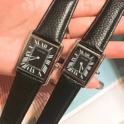 Lychee Grain Leather Belt Cartie.R Tank Mc Series Couple Watch Is Very Exquisite