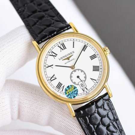 Leather Strap, Steel Strap, White Gold, Same Price New Product From Taiwan Longi - Click Image to Close