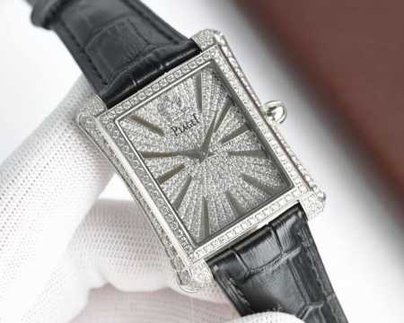 Taiwan factory V8 version diamond replica Piaget starry square diamond model Bla - Click Image to Close