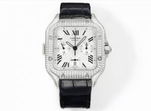 Thb Cartier Santos Series Af1 Chronograph Diamond Custom Edition Shining
