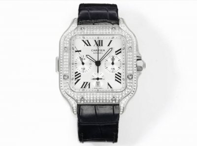 Thb Cartier Santos Series Af1 Chronograph Diamond Custom Edition Shining