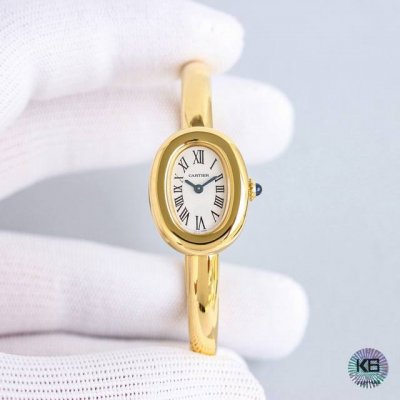 Sincere work! Cartier "Bathtub" gold bracelet watch! This series of rounded and