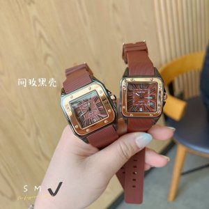 Cartier Santos couple's tape watch strap~Santos imported quartz movement coated