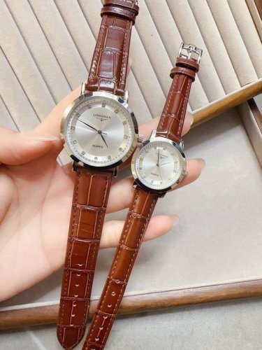 White Gold Longines Couple Watches, Original Imported Quartz Movement, 316L Stai