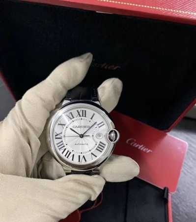 Cartier 42mm Men's Blue Balloon in Leather and Steel I saw a friend buy a Cartie - Click Image to Close