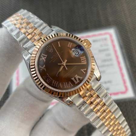 Rolex Ladies' Oyster Datejust! Featuring the hottest coffee-colored Roman numera - Click Image to Close