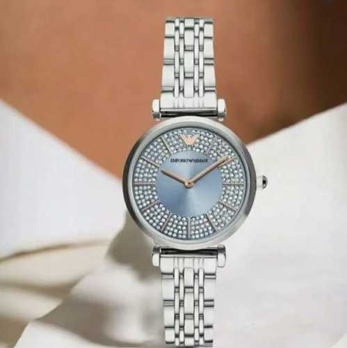 Celebrity-endorsed Armani Radiant Blue Dial with a dazzling, water-like halo eff