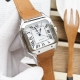 White And Black Santos Men's Favorite Type: Santos Series Sales Strap:Genuine Le