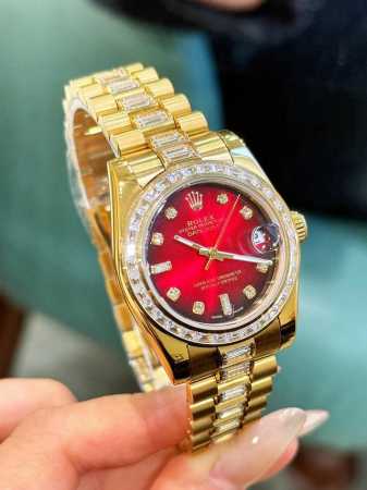 Bezel and bracelet set with square diamonds Rolex Datejust 31mm diamond-set mod - Click Image to Close