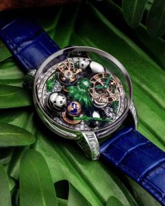 Jacob & Co Czech Leopard Celestial Art Tourbillon Panda Watch. It Vividly Displa