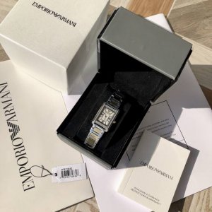 New To Original Armani Quartz Women's Watch Ar11642. Brand New Retro Small Squar