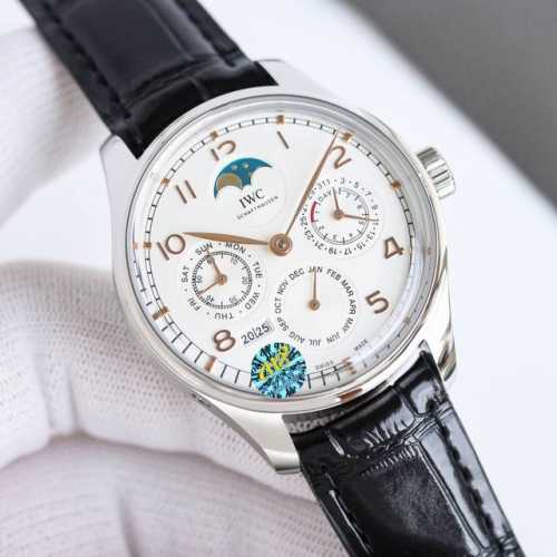 White case, rose case Gr New IWC Portuguese Perpetual Calendar Watch, the most c