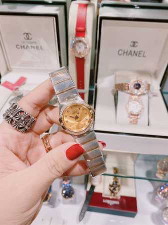 Omega, Constellation series... Couple's watch with rose gold strap, quartz movem - Click Image to Close