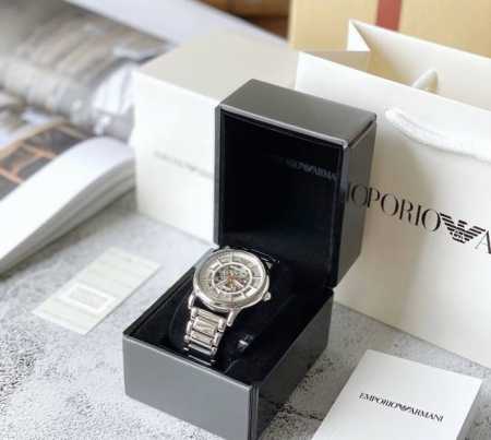 The popular Armani Ar1980 silver hollow perspective automatic mechanical watch! - Click Image to Close